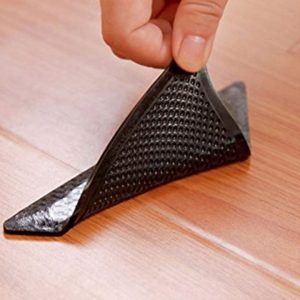4Pcs Home Floor Rug Carpet Mat Grippers Self adhesive Anti Slip Tri Sticker Reusable Washable Silicone 3