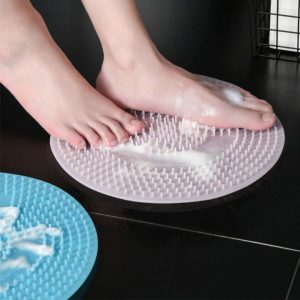 Bath Round Silicone Bath Massage Cushion Brush For Lazy Wash Feet Clean Dead Skin Bathroom Artifact 2