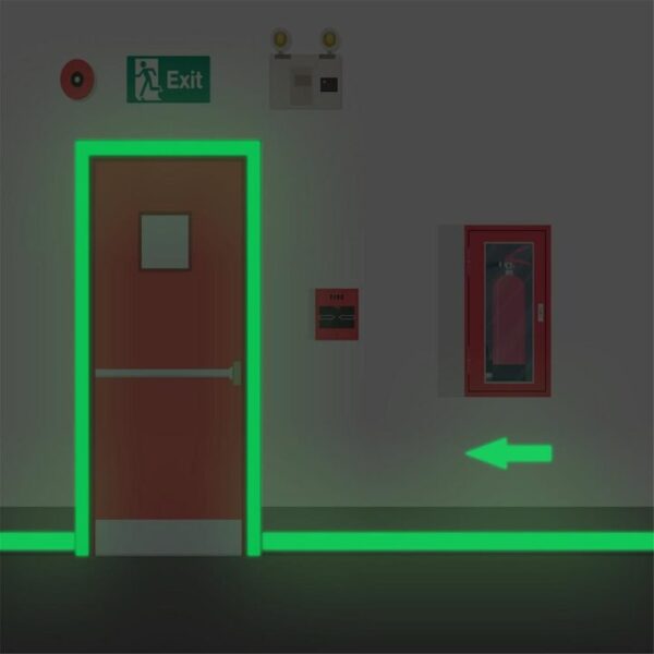 Green Luminous Tape Self Adhesive Glow In The Dark Stickers Stage Decorative Luminous Fluorescent Tape Warning 3