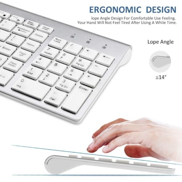 Hebrew English characters Ultra thin Business Israel Wireless Keyboard and Mouse combo low noise for Office 5