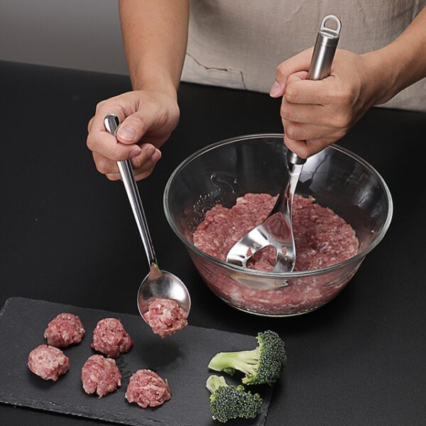 Non Stick Creative Meatball Maker Spoon Meat Baller with Elliptical Leakage Hole Meat Ball Mold Kitchen