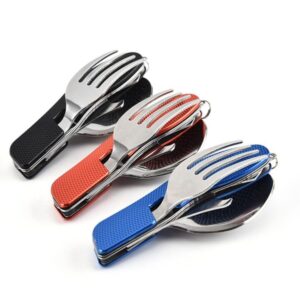 Portable Multifunction Folding Cutlery Knife Fork Spoon Outdoor Sports Camping Picnic Stainless Steel Traveling Tablewa Hot 2