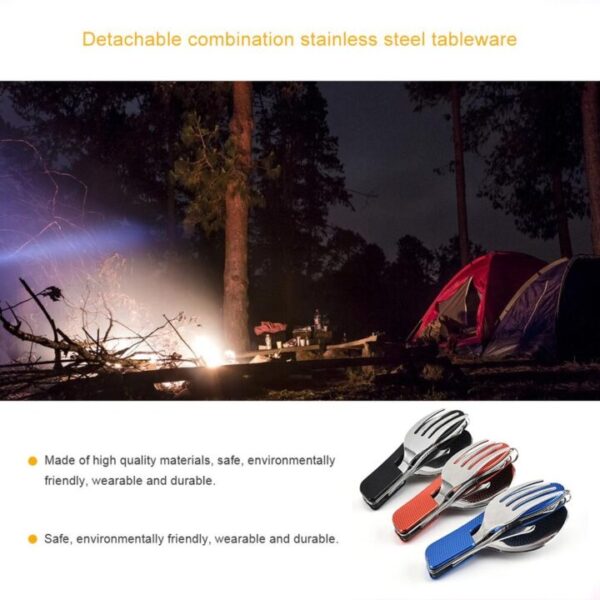 Portable Multifunction Folding Cutlery Knife Fork Spoon Outdoor Sports Camping Picnic Stainless Steel Traveling Tablewa Hot 3