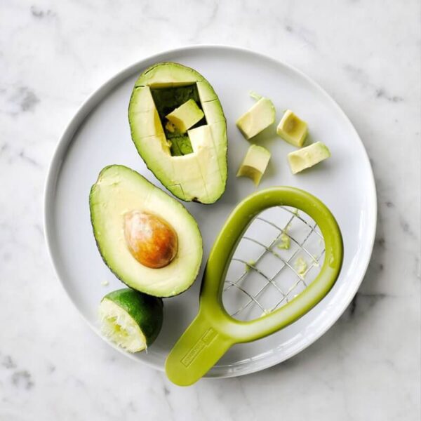 304 Stainless Steel Avocado Slicer Grille Blade Cutter Peeler Portable Creative Cover Fruit Tools Frutero Kitchen 2