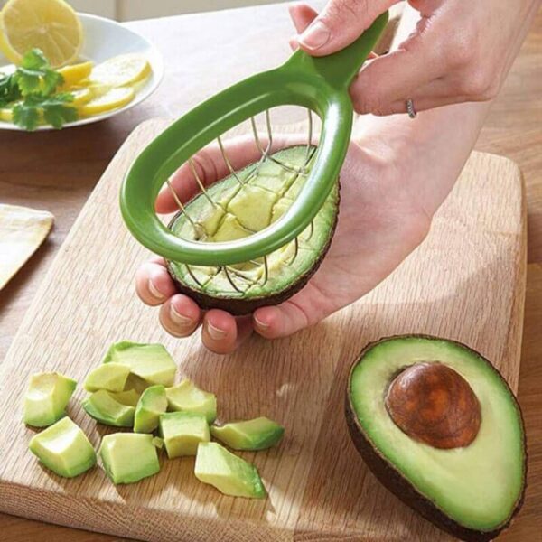 304 Stainless Steel Avocado Slicer Grille Blade Cutter Peeler Portable Creative Cover Fruit Tools Frutero Kitchen 5