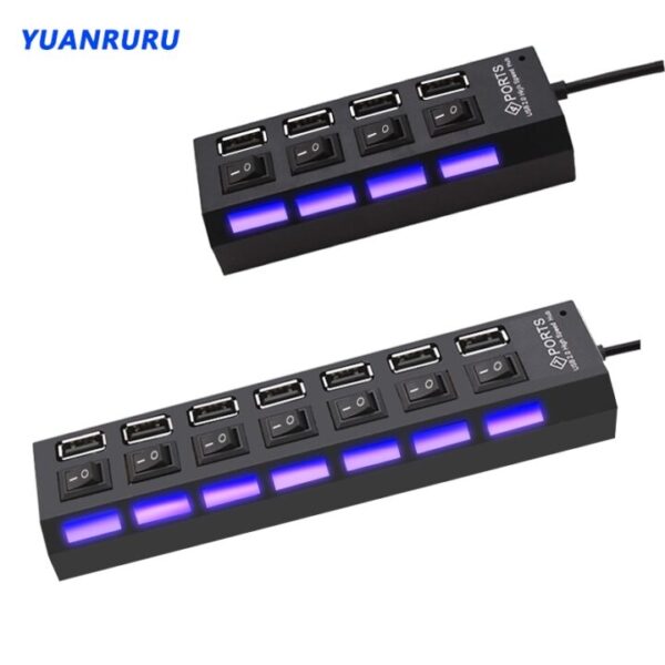 USB 2 0 Hub USB Hub 2 0 Multi USB Splitter Hub Use Power Adapter 4