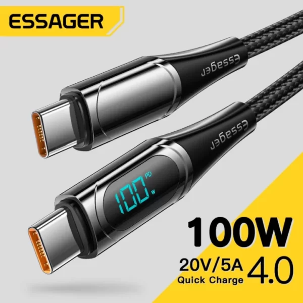 Essager USB Type C To USB C Cable 100W 5A PD Fast Char