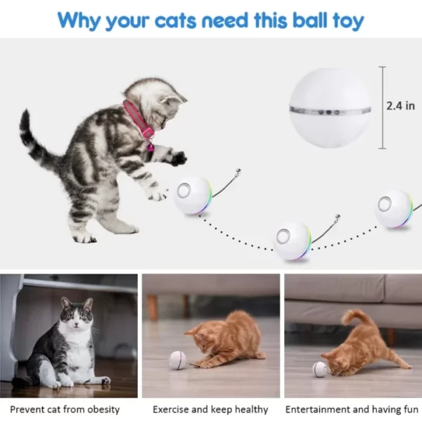 Automatic Smart Cat Toys Ball Interactive Catnip 3