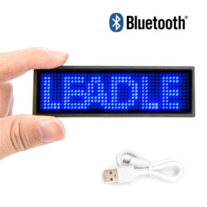 Bluetooth12 48 Pixel LED Name Badge Display Magnet and Pin Scrolling Message Sign Rechargeable Led Name