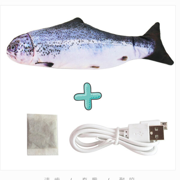 Cat USB Charger Toy Fish Interactive Electric floppy Fish Cat toy Realistic Pet Cats Chew Bite.jp 3