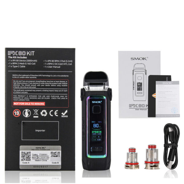 Original SMOK IPX 80 Kit 80W 3000mAh Battery 5 5ml IPX80 RPM 2 Pod R