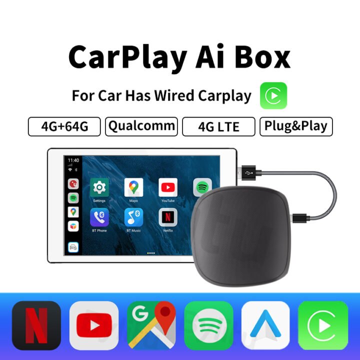 מערכת מולטימדיה קאר פליי לרכב Android CarPlay 4GB+64GB 4G