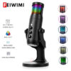 מיקרופון קונדנסר USB מקצועי למחשב עם תאורת RGB כולל מעמד מבית FEIWIMI