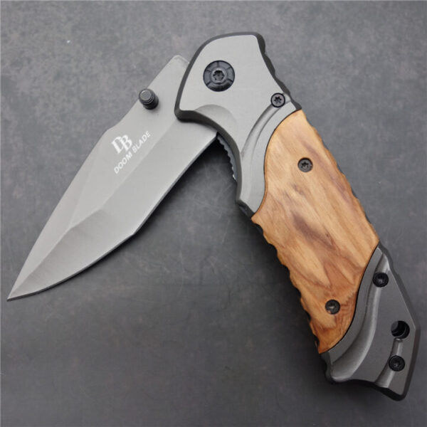 סכין EDC מתקפלת פלדת אל-חלד בשילוב עץ מבית Boom Blade