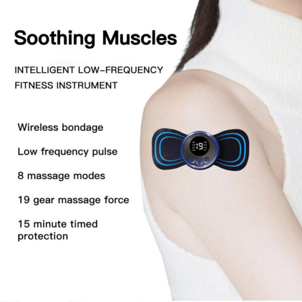 מכשיר עיסוי חשמלי נייד לשרירים ולהרגעת כאבים