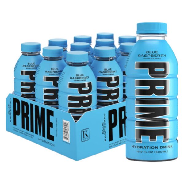 משקה אנרגיה פריים 500 מ"ל 12 יחידות Prime Hydration Sports Drink Variety Pack Blue Raspberry