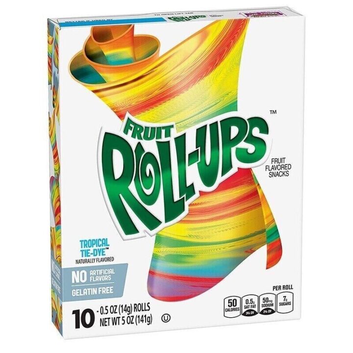 Tropical Tie Dye Fruit Roll Ups רולאפס ממתק בטעם פירות 10 יחידות כשר