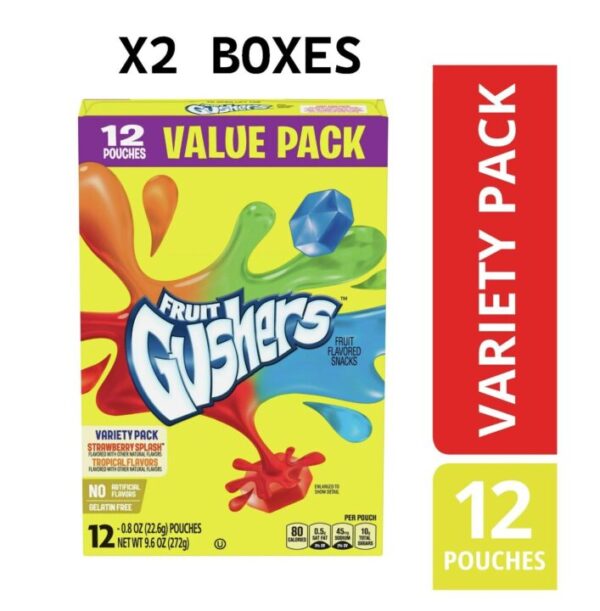 Fruit Gushers Fruit Snacks Variety Snack Pack פרוט גושרס 24 יחידות