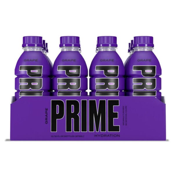 משקה אנרגיה פריים 500 מ"ל 12 יחידות Prime Hydration Sports Drink Variety Pack Grape