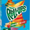 Betty Crocker Fruit Roll-Ups Tropical Tie-Dye Fruit רולאפס ממתק בטעם פירות 10 יחידות