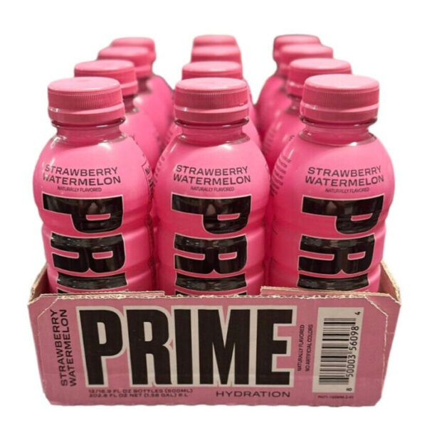 משקה אנרגיה פריים 500 מ"ל 12 יחידות Prime Hydration Sports Drink Variety Pack Pink Strawberry