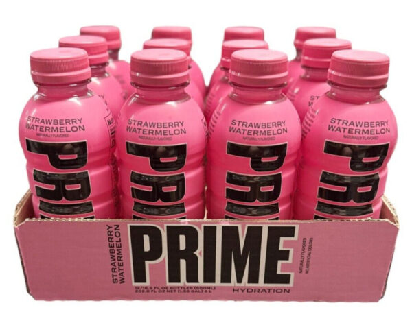 משקה אנרגיה פריים 500 מ"ל 12 יחידות Prime Hydration Sports Drink Variety Pack Pink Strawberry