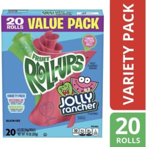 Fruit Roll-Ups Jolly Rancher Value Pack רולאפס ממתק בטעם פירות 20 יחידות