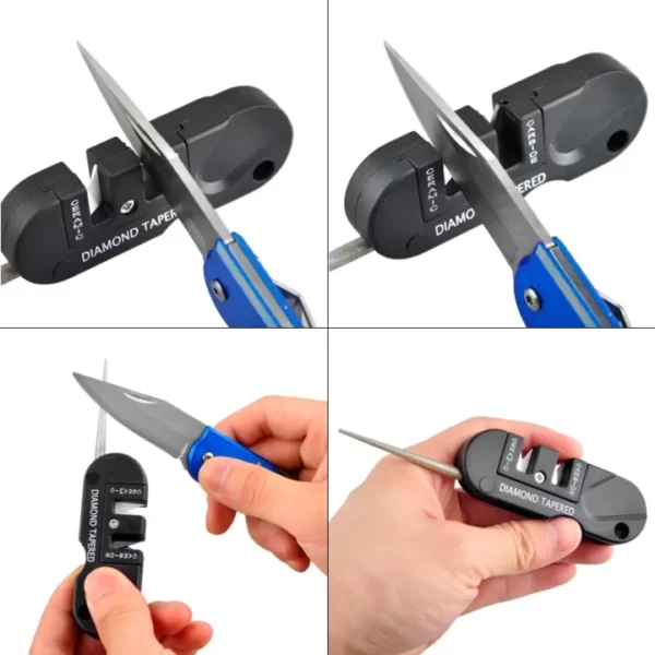 משחיז סכינים מחזיק מפתחות 3 שלבים