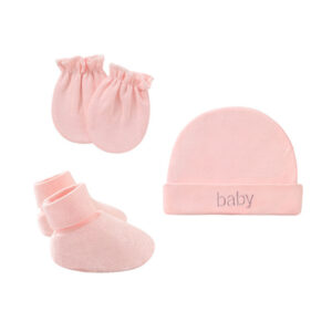 סט כובע + כפפות + גרביים לתינוקות 100% כותנה