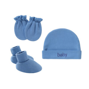 סט כובע + כפפות + גרביים לתינוקות 100% כותנה