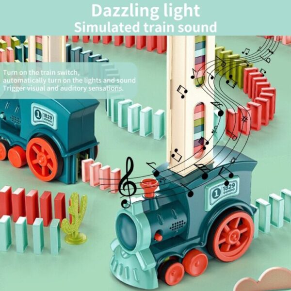 צעצוע לילדים: רכבת דומינו חשמלית 63 חלקים