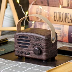 מיני רמקול Bluetooth נייד ונטען בעיצוב רדיו וינטאג'