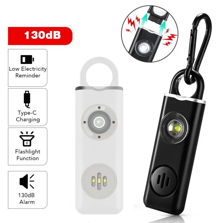 מחזיק מפתחות 2 ב 1 פנס LED עוצמתי ואזעקה חזקה 130dB