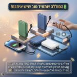 סוללת גיבוי ניידת 10000mAh קומפקטית במיוחד לאייפון ולאנדרואיד עם כבל מובנה