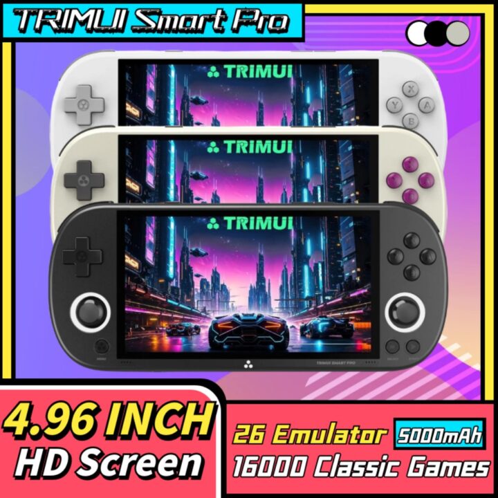 קונסולת משחקים ניידת Trimui Smart Pro מסך 4.96 1280x720 מעל 10 אלף משחקים