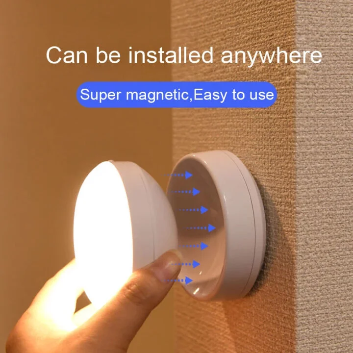 האירו את הלילה בקלות ובבטיחות: תאורת לילה LED אלחוטית עם חיישן תנועה!