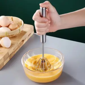 Hand Pressure Semi automatic Egg Beater Stainless Steel Ki