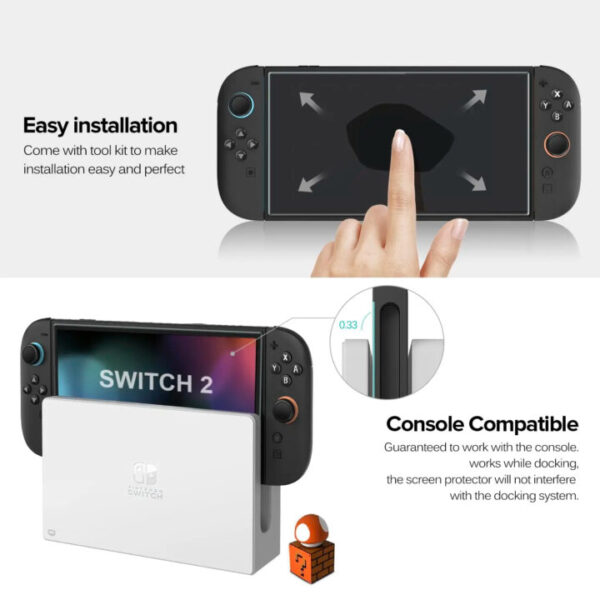 מגן מסך זכוכית מחוסמת HD לנינטנדו סוויץ' 2 Nintendo Switch