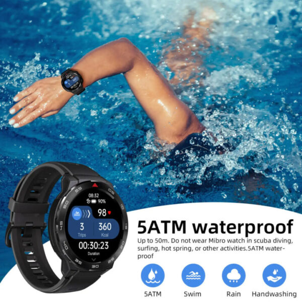 שעון חכם Mibro GS Pro כולל GPS מסך AMOLED בגודל 1.43 אינץ', עמיד למים ותומך בשיחות Bluetooth