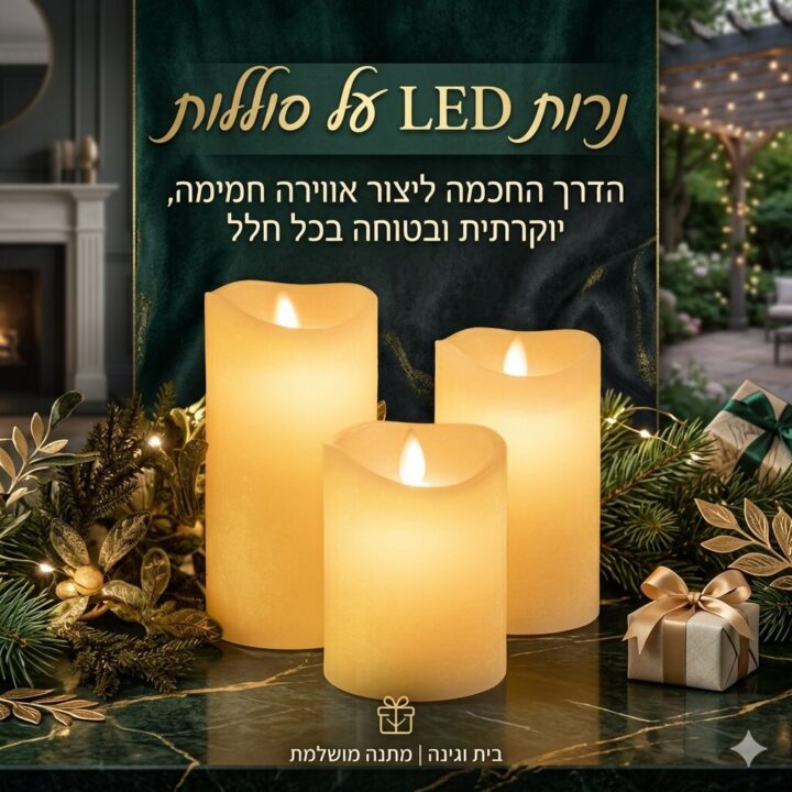 נרות LED על סוללות - הדרך החכמה ליצור אווירה חמימה, יוקרתית ובטוחה בכל חלל